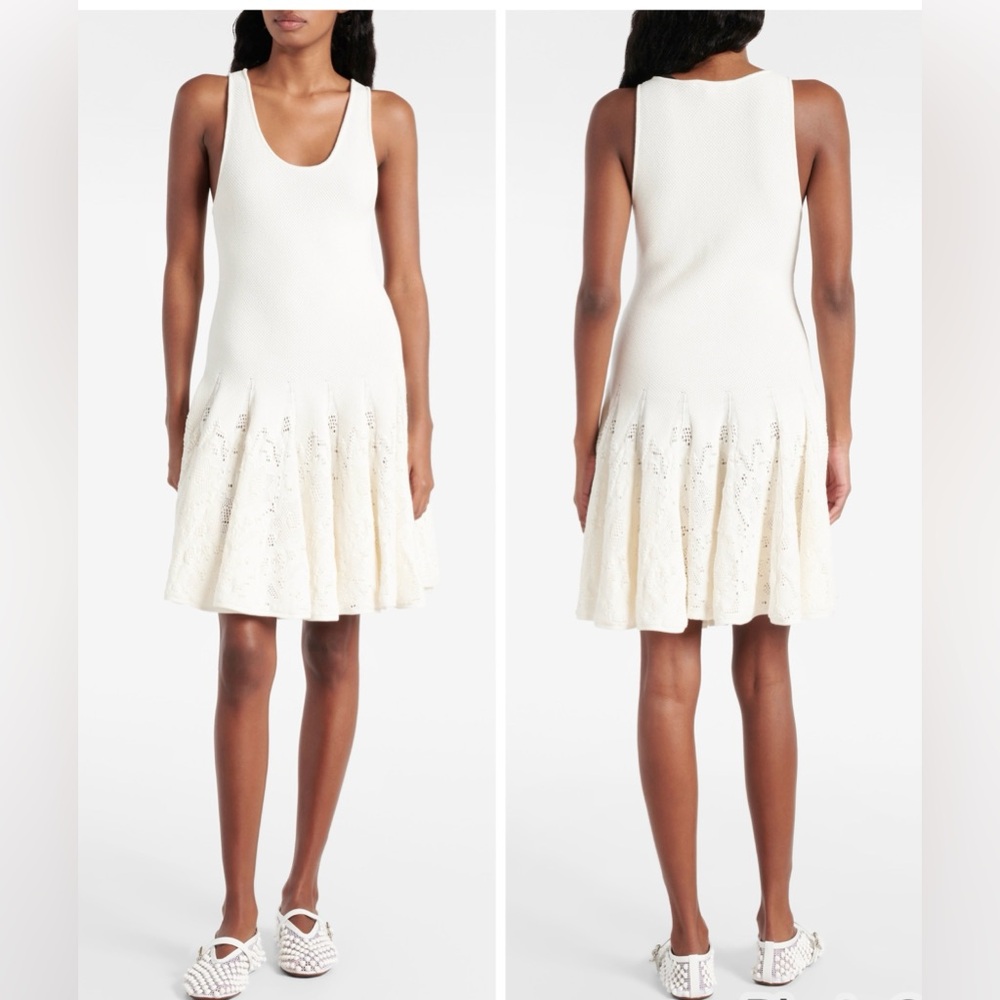 ALAIA Skater cotton lace mini dress - Picture 2 of 11